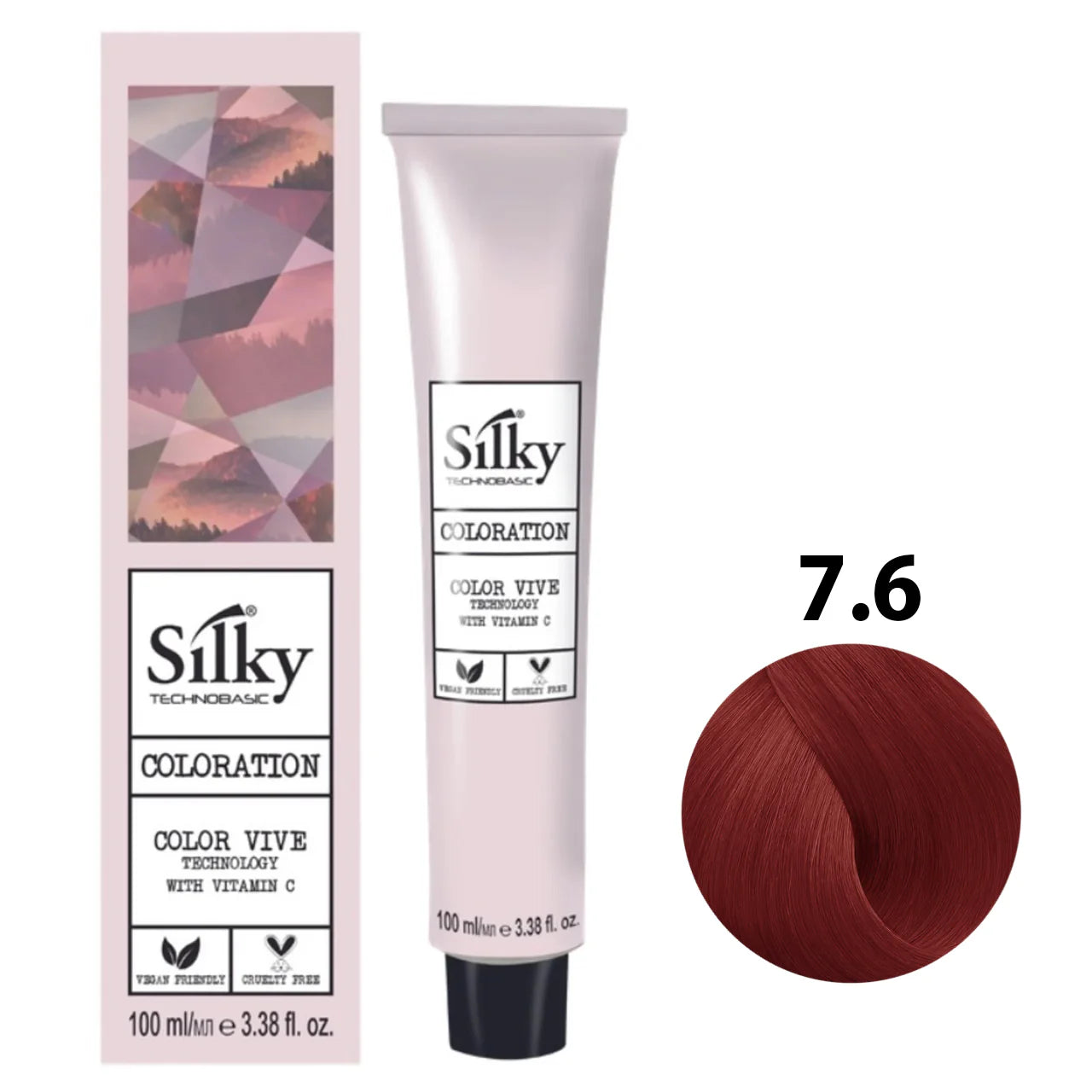 7.6 Color Silky rubio rojo