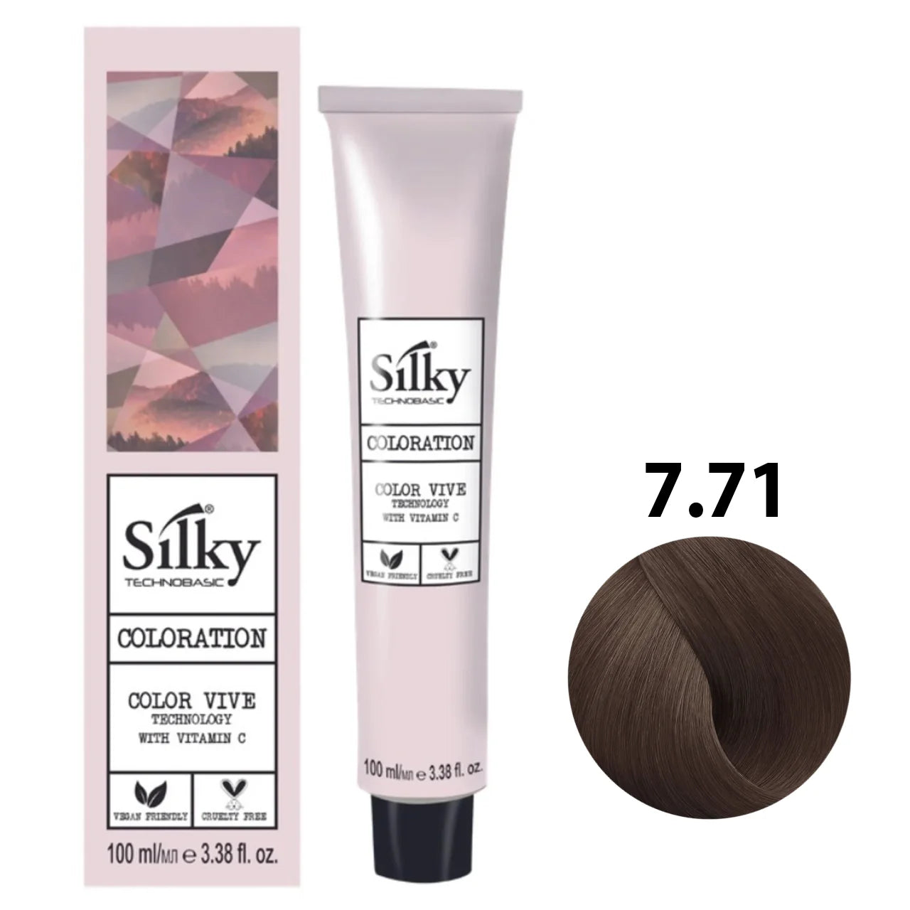 7.71 Color Silky rubio marron ceniza