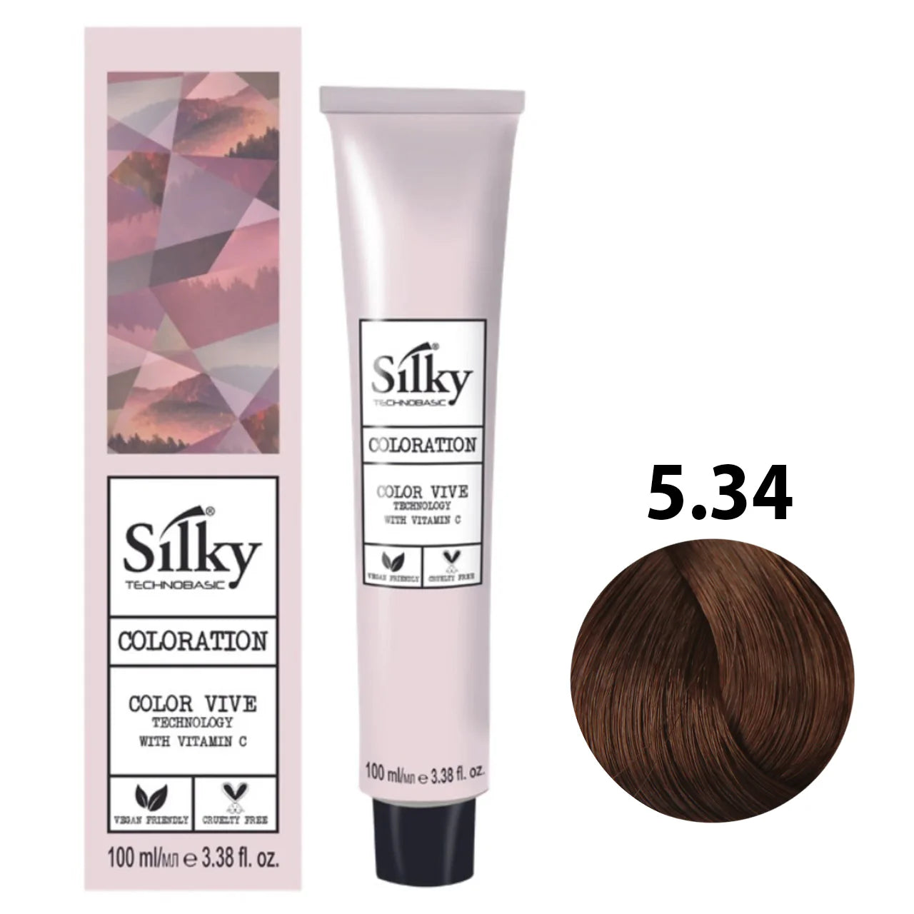 5.34 Color Silky Castaño claro dorado cobre