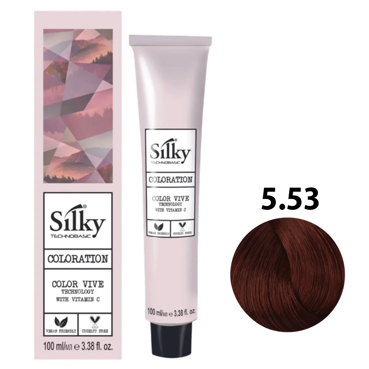 5.53 Color Silky Castaño claro caoba dorado