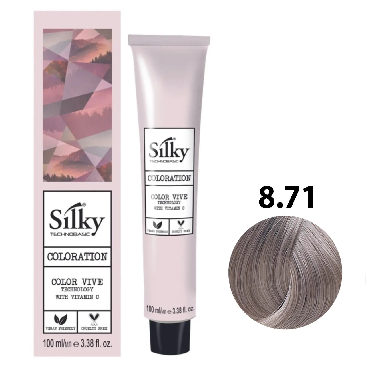 8.71 Color Silky Rubio Claro Marron ceniza
