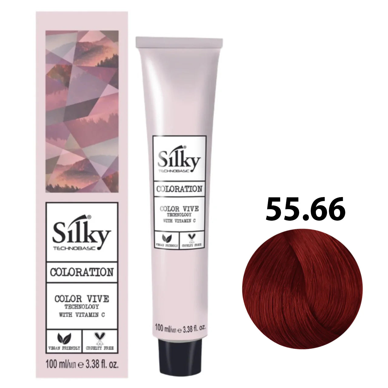 55.66 Color Silky castaño claro rojo intenso